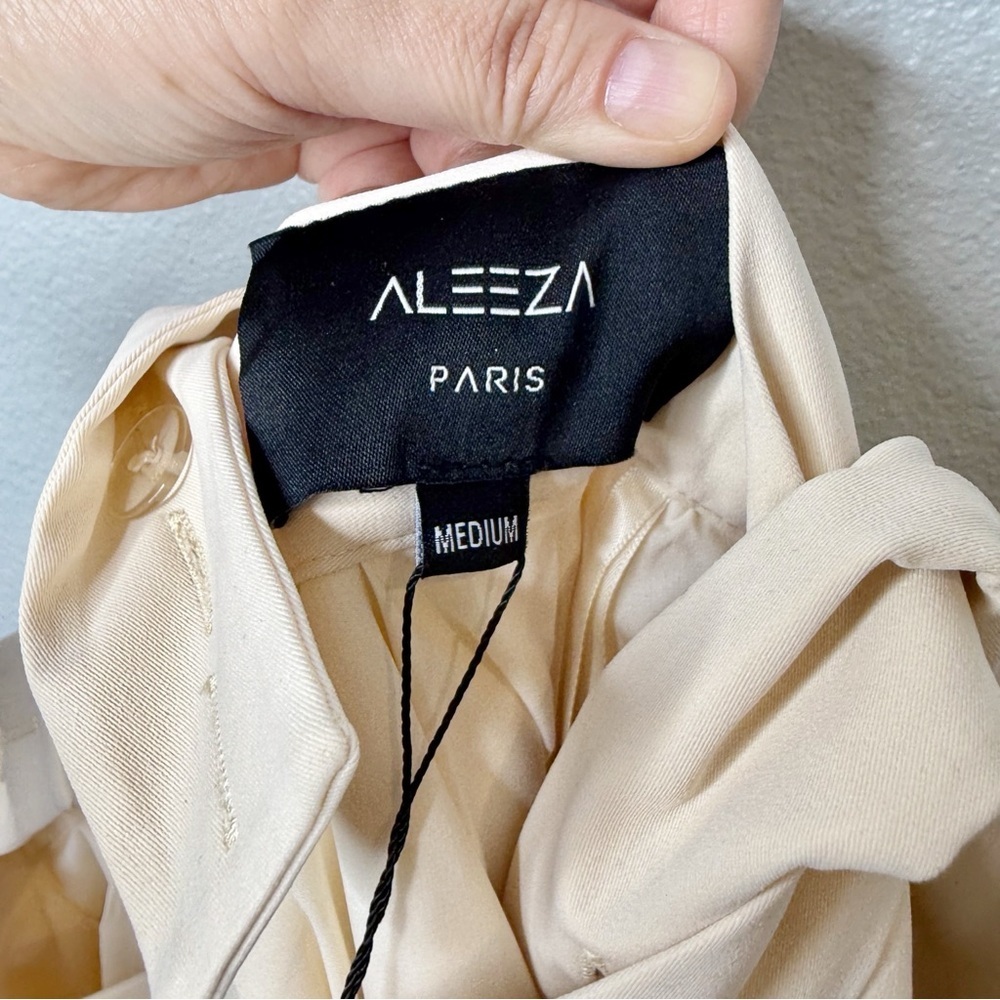 NWT ALEEZA Paris Marci 23 Cream Suspender Mini Skirt Pinafore Wmns Jumper Sz M - Picture 4 of 14